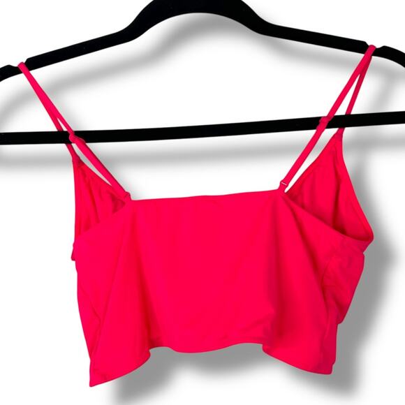 SKIMS NWOT Neon Pink Micro Cording V-Crop Soft Stretchy Bralette Bra Small - Picture 5 of 7